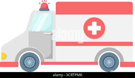 ambulance car illustration, illustration of ambulance car, hospital patient car Stock Vector