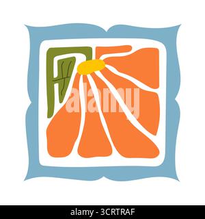 Abstract floral pattern with pink and blue flower  Stock Vector
