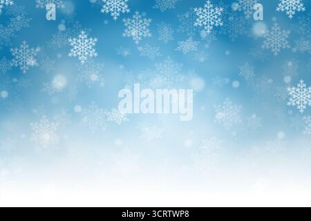 Christmas background blue pattern with copyspace copy space in winter snow card wallpaper Stock Photo