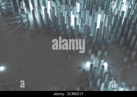 Minimalist White Abstract Grid, 3d rendering Stock Photo