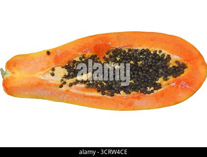 Papaya fruit isolated on white background Stock Photo