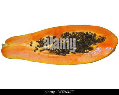 Papaya fruit isolated on white background Stock Photo