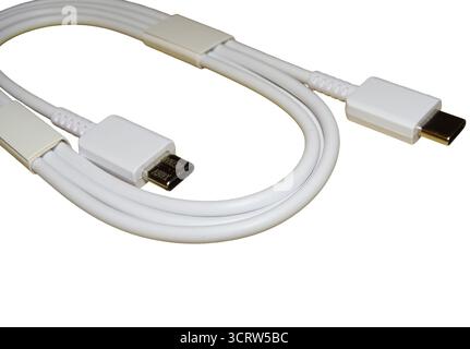 USB-C cable isolated on white Stock Photo