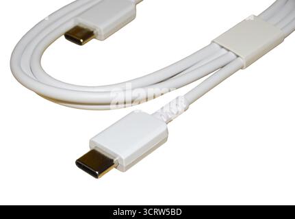 USB-C cable isolated on white Stock Photo