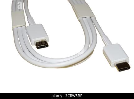 USB-C cable isolated on white Stock Photo
