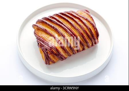 sweet puff pastry on a plate Stock Photo