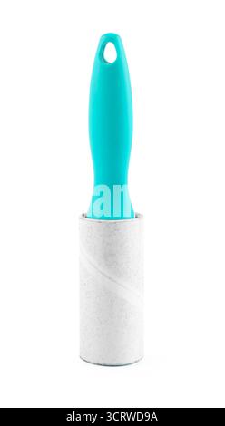 One sticky lint roller isolated on white Stock Photo