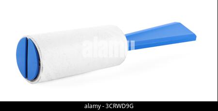 One sticky lint roller isolated on white Stock Photo