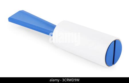 One sticky lint roller isolated on white Stock Photo