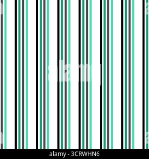 Vector seamless vertical stripes pattern design with black and green color Stock Vector