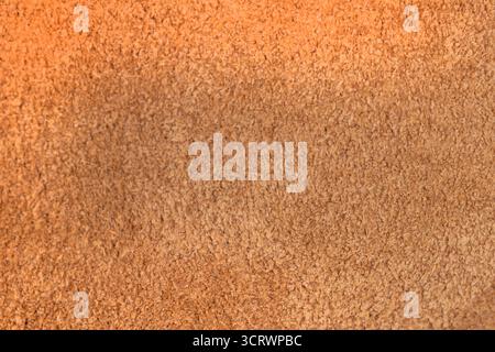 Close up of brown suede leather texture Stock Photo
