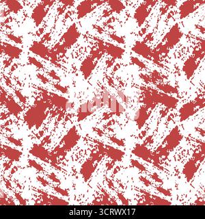 Seamless vector pattern of abstract red ink splatters and organic shapes on a white background, evoking a sense of dynamic movement and texture. Stock Vector