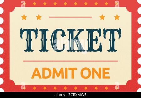 Vintage ticket vector. Retro event pass Stock Vector
