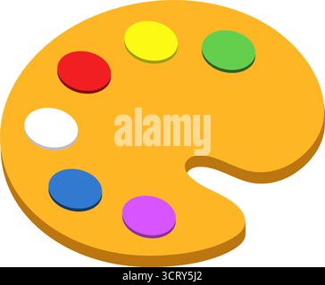Paint Color Palette Colorful Icon Isolated Vector Illustration Stock Vector