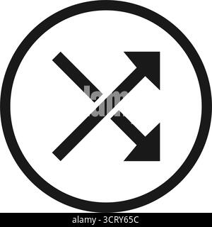 Shuffle circular glyph icon isolated vector illustration Stock Vector