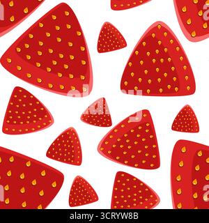 Strawberry berries seamless botanical pattern vector illustration Stock Vector