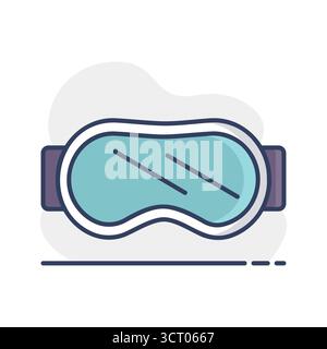 Classic snowboard ski goggles vector isolated icon. Winter sign. Graph symbol for travel and tourism web site and apps design, logo, app, UI Stock Vector
