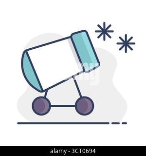 Snow cannon vector isolated icon. Winter sign. Graph symbol for travel and tourism web site and apps design, logo, app, UI Stock Vector