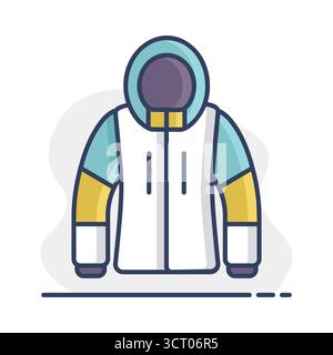 Winter Jacket vector isolated icon. Winter sign. Graph symbol for travel and tourism web site and apps design, logo, app, UI Stock Vector