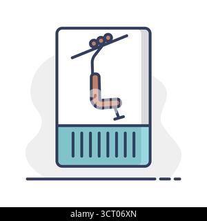 Ski pass vector isolated icon. Winter sign. Graph symbol for travel and tourism web site and apps design, logo, app, UI Stock Vector