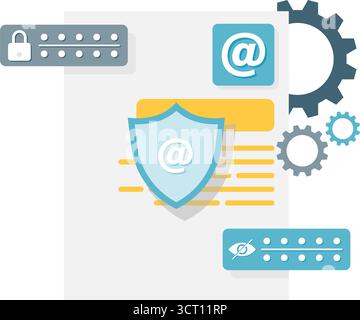 protected email Stock Vector
