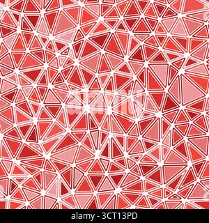 Triangle shapes background. Rounded solid shapes in frames. Compact triangles size. Mono-tone colored style. Repeatable pattern. Stock Vector
