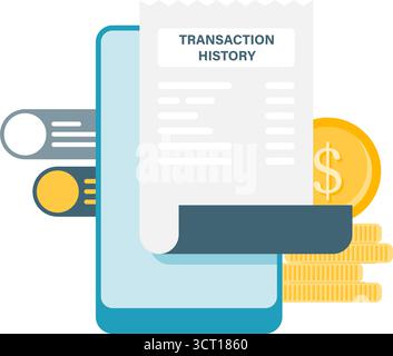 Transaction history Stock Vector