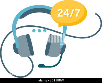 24 hour customer service Stock Vector
