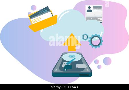 upload data from hard disk Stock Vector