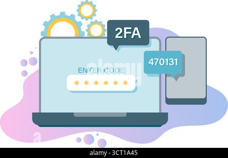 two factor authentication Stock Vector