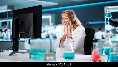 Ransomware Malware Attack And Breach. Hospital Computer Hacked Stock Photo