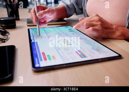 Data Analyst Using Data Analytics KPI Dashboard Stock Photo