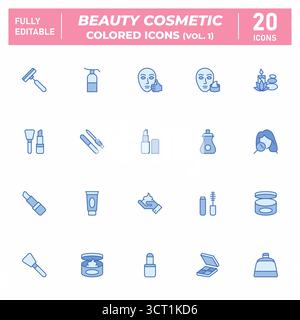 Beauty Cosmetic Colored Icons (Vol. 1) Stock Vector