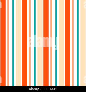 seamless textile stripe, dining room texture lines. Ragged fabric pattern vertical background Stock Vector