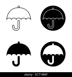 Set of Umbrella Icons Illustration. These icons are perfect for weather apps, websites, graphic design projects and user interface elements. Stock Vector