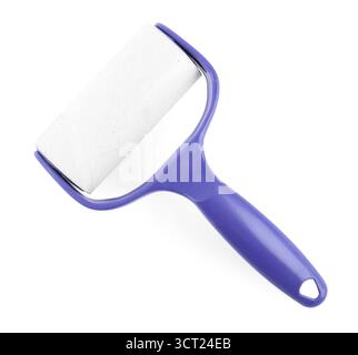 One sticky lint roller isolated on white Stock Photo