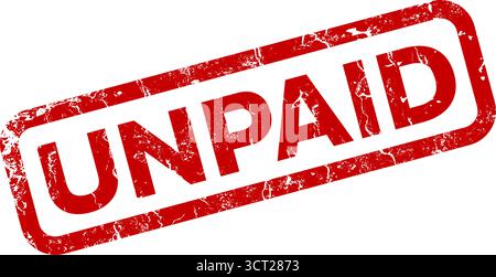 Unpaid red grunge rubber stamp text, vector illustration Stock Vector