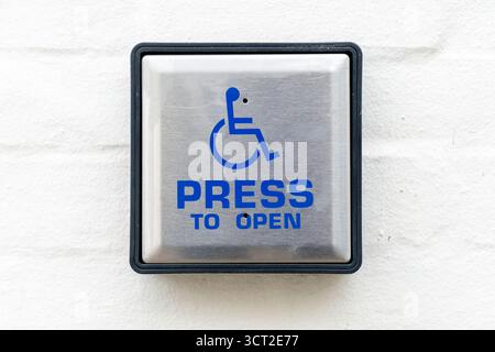 Press to open button for disabled access to a building Stock Photo