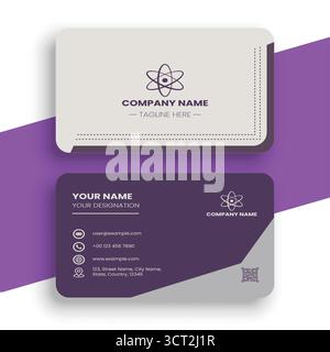 Elegant Minimal Purple Business Card Template Stock Vector