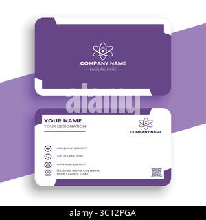 Elegant Minimal Purple Business Card Template Stock Vector