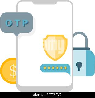 OTP code short message Stock Vector