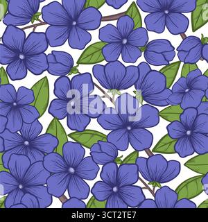 Beautiful seamless background with branches of flowering trees and butterflies Stock Vector