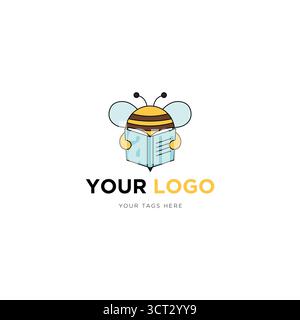 Bee robot mascot logo design with friendly tech character, modern digital branding concept for startup identity Stock Vector