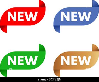 Set of four colorful new ribbon Stock Vector