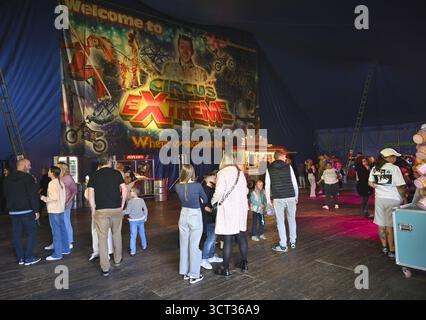 Inside the Circus Extreme marquee big top, Bristol, UK Stock Photo