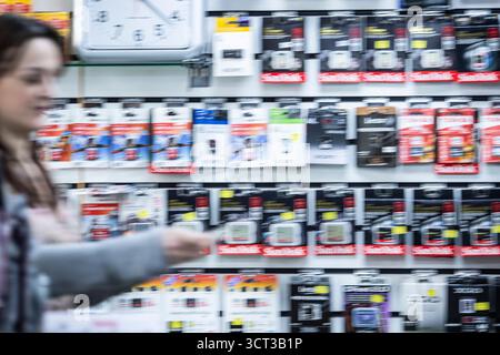 memory cards in a photographic shop Stock Photo