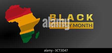 Black History Month banner with Pan-African colors brush strokes Stock ...