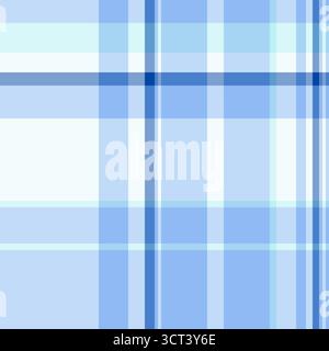 Calming blue plaid pattern. Great for backgrounds, textiles, and designs needing a serene, structured feel. Evokes clarity, peace, and organized simpl Stock Vector