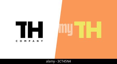 Trendy letter T and H, TH logo design template. Minimal monogram initial based logotype for company identity. Stock Vector