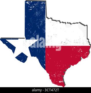 Texas state map silhouette with flag colors illustration Stock Vector ...